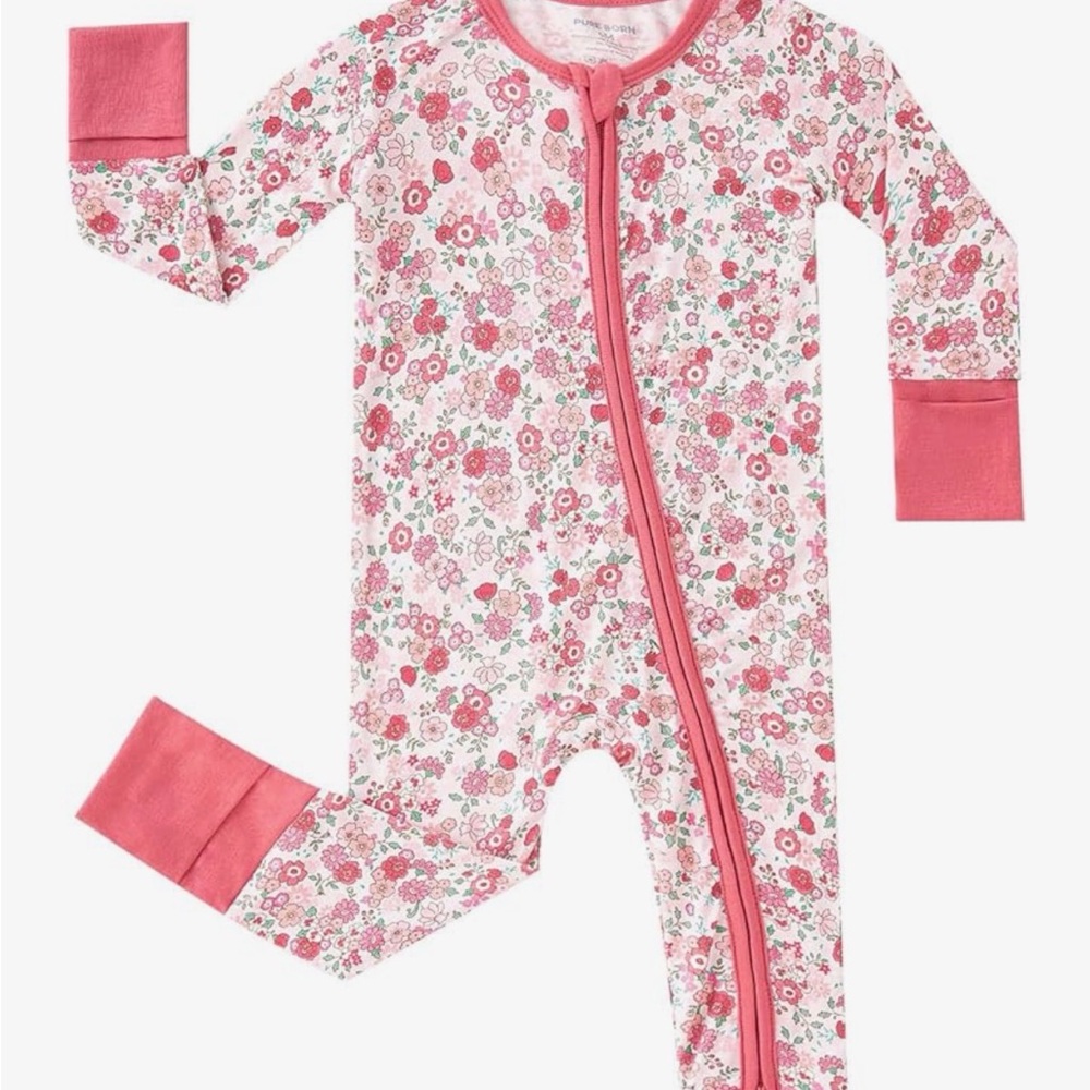 Floral Pink Baby Girl Bamboo Sleeper